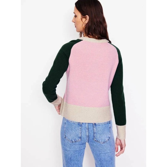 Boden Olivia Merino Wool Colorblock Sweater Size Large - Picture 3 of 11